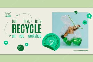 Flat ecology sale banner template