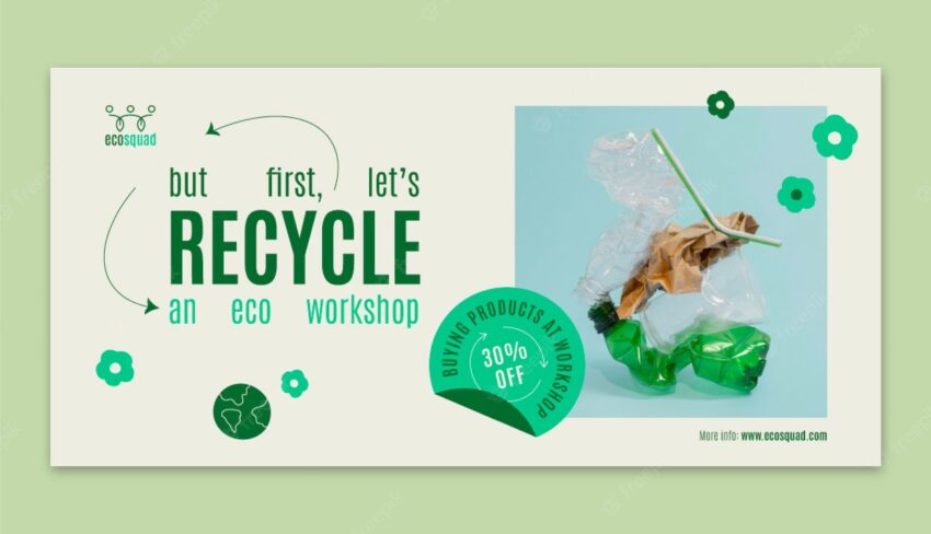 Flat ecology sale banner template