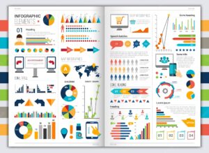 Flat infographic set