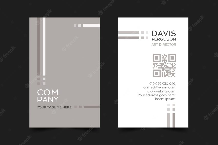 Flat minimal vertical business card template