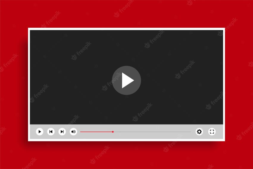 Flat style clean modern video player template
