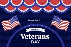 Flat veterans day background