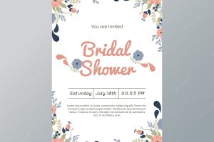 Floral bridal shower invitation