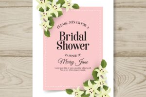 Floral corners bridal shower card template