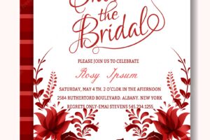Floral frame bridal shower invitation or weedding card
