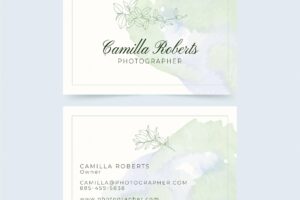 Floral hand drawn business cards template