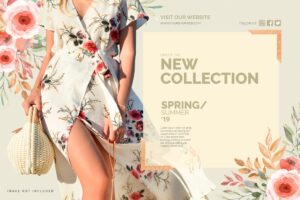 Floral new collection banner template