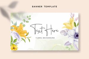Floral wreath web banner template