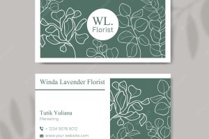 Florist business card template with floral design
