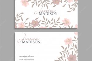 Flower business cards pastel flowers
