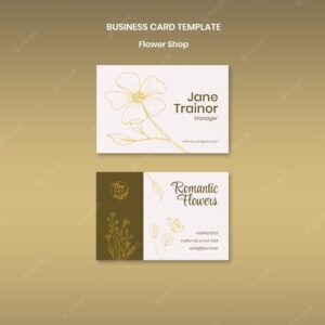 Flower shop business card template