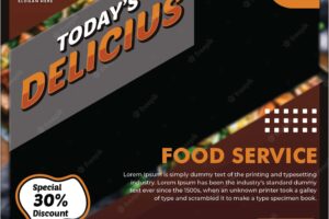 Flyer delicious food brochure design template