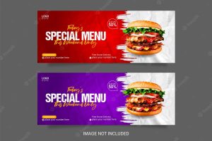 Food facebook cover post banner template