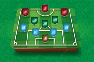 Football background team info charts and manager