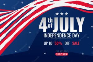Fourth of july independence day modern sale banner template design