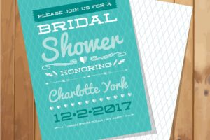 Geometric bridal shower invitation template