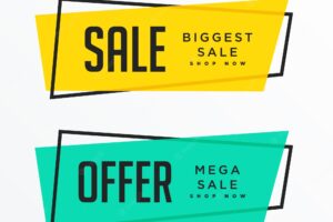 Geometric sale banners with text space