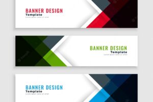 Geometric web business banners template design