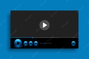 Glossy blue video player template design