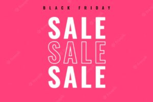 Glowing pink sale vector black friday promotional poster template