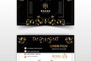 Golden floral corporate card