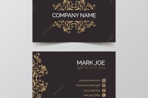 Golden ornamental business card template