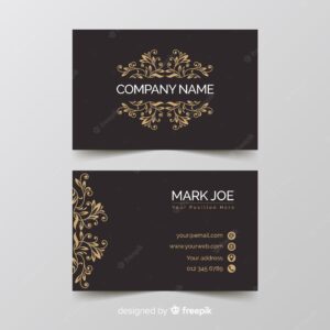 Golden ornamental business card template