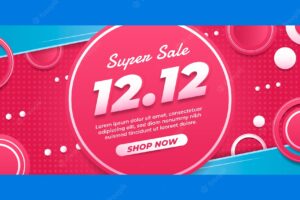 Gradient 12.12 shopping day sale banner template