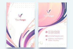 Gradient abstract vertical business card template