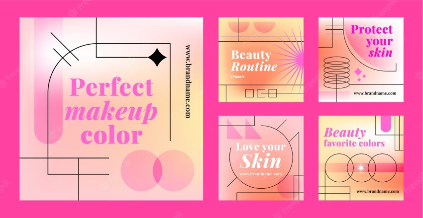 Gradient beauty instagram post template