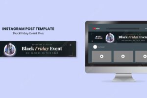 Gradient black friday promotion youtube banner