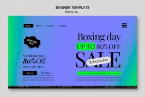 Gradient boxing day banner template