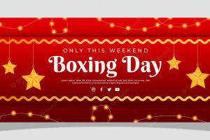 Gradient boxing day horizontal banner template