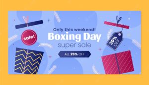 Gradient boxing day sale banner template
