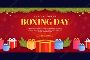 Gradient boxing day sale banner template