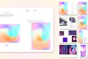 Gradient colored portfolio template