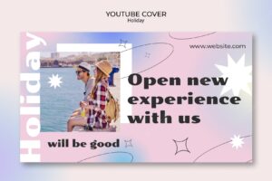 Gradient holiday trip youtube cover template