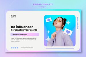 Gradient influencer banner design template