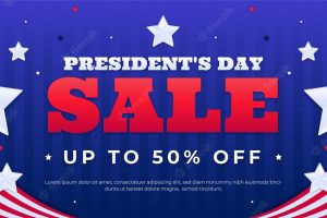 Gradient presidents day sale horizontal banner