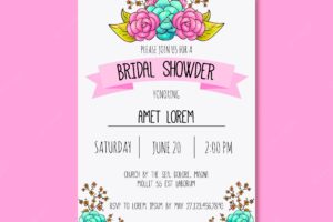 Great bachelorette invitation with cute floral decoration