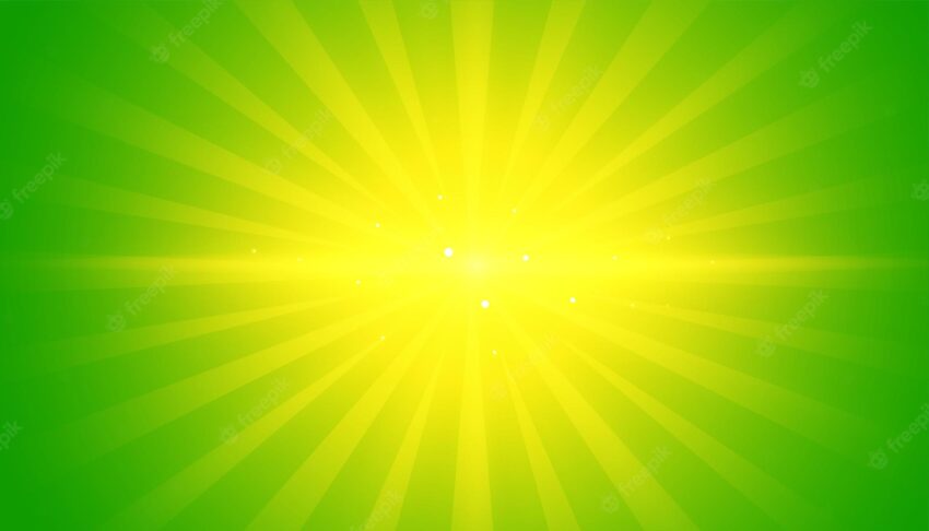 Green background with abstract flare effect design vector