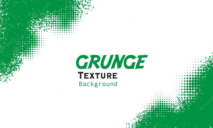 Green grunge border with halftone  background