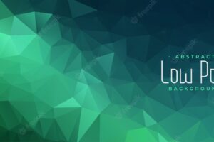 Green polygonal abstract banner with triangle shapes