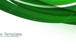 Green wave style decorative business banner design