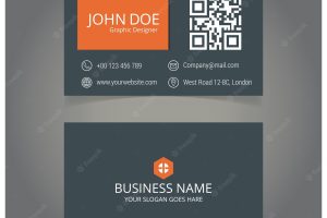 Grey and orange business card