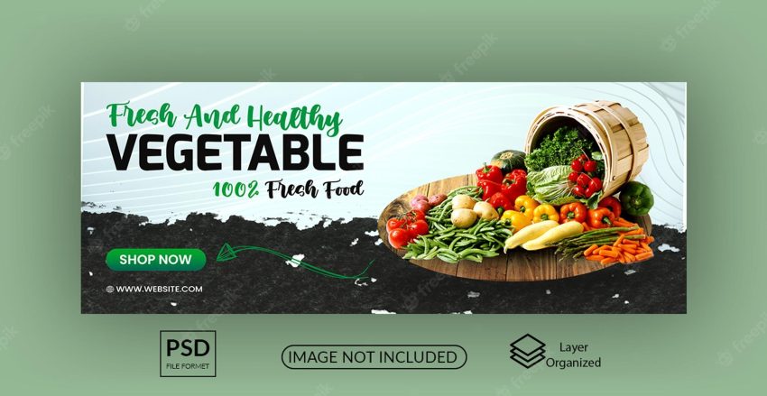 Grocery  fresh vegetable discount offer facebook banner