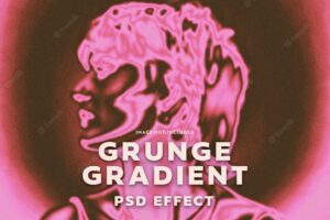 Grungy gradient map psd photo effect