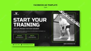 Gym and fitness social media promo template