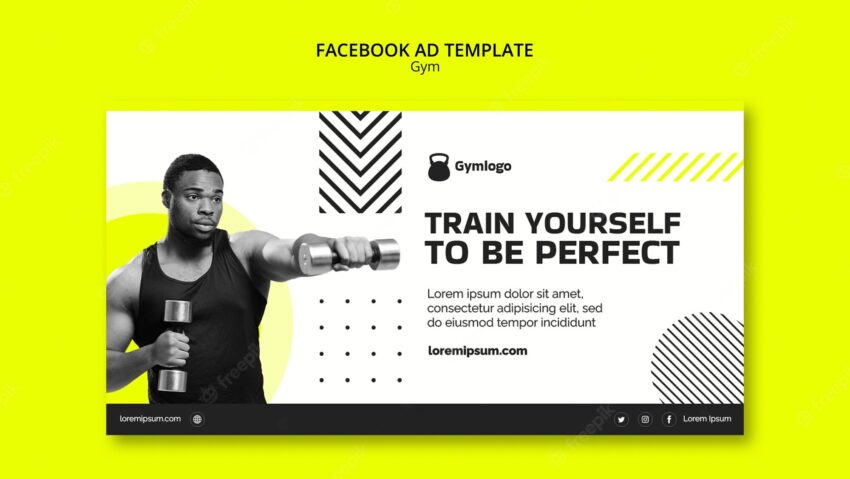 Gym training facebook template