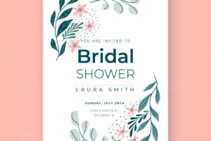 Hand drawn bridal shower invitation